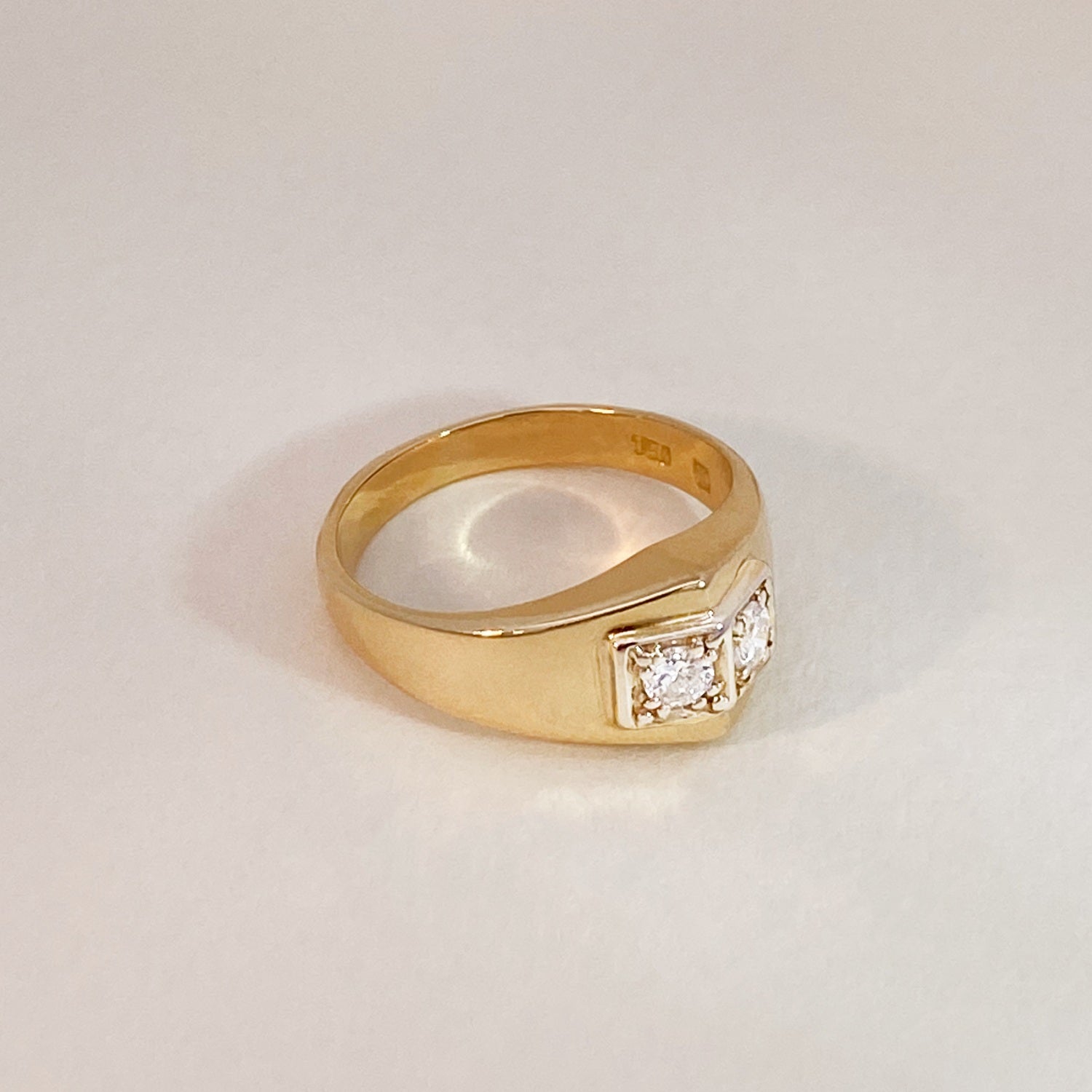 Vintage Golden Chunky Diamond Ring