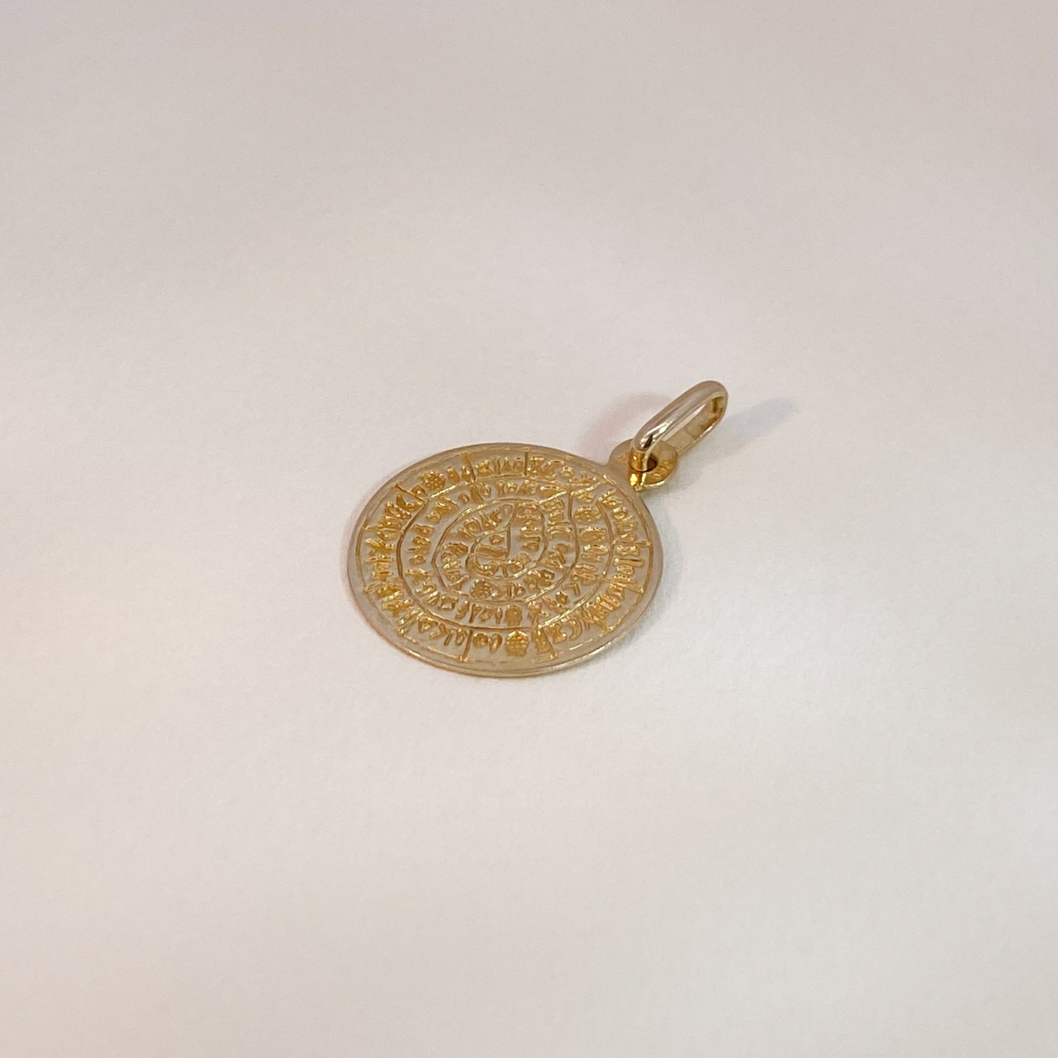 Vintage Golden Ohm Coin Pendant