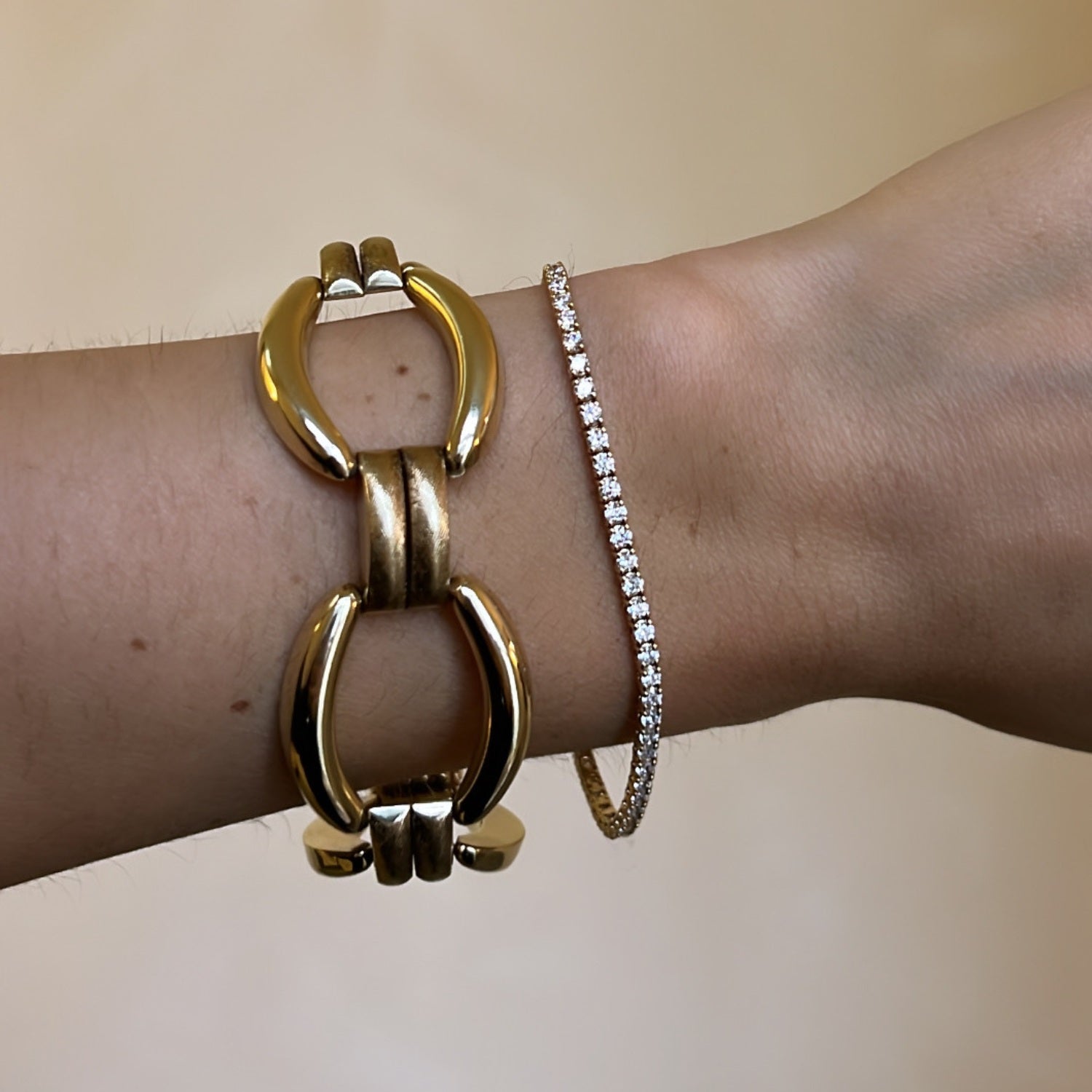 Vintage Golden Statement Chain Bracelet