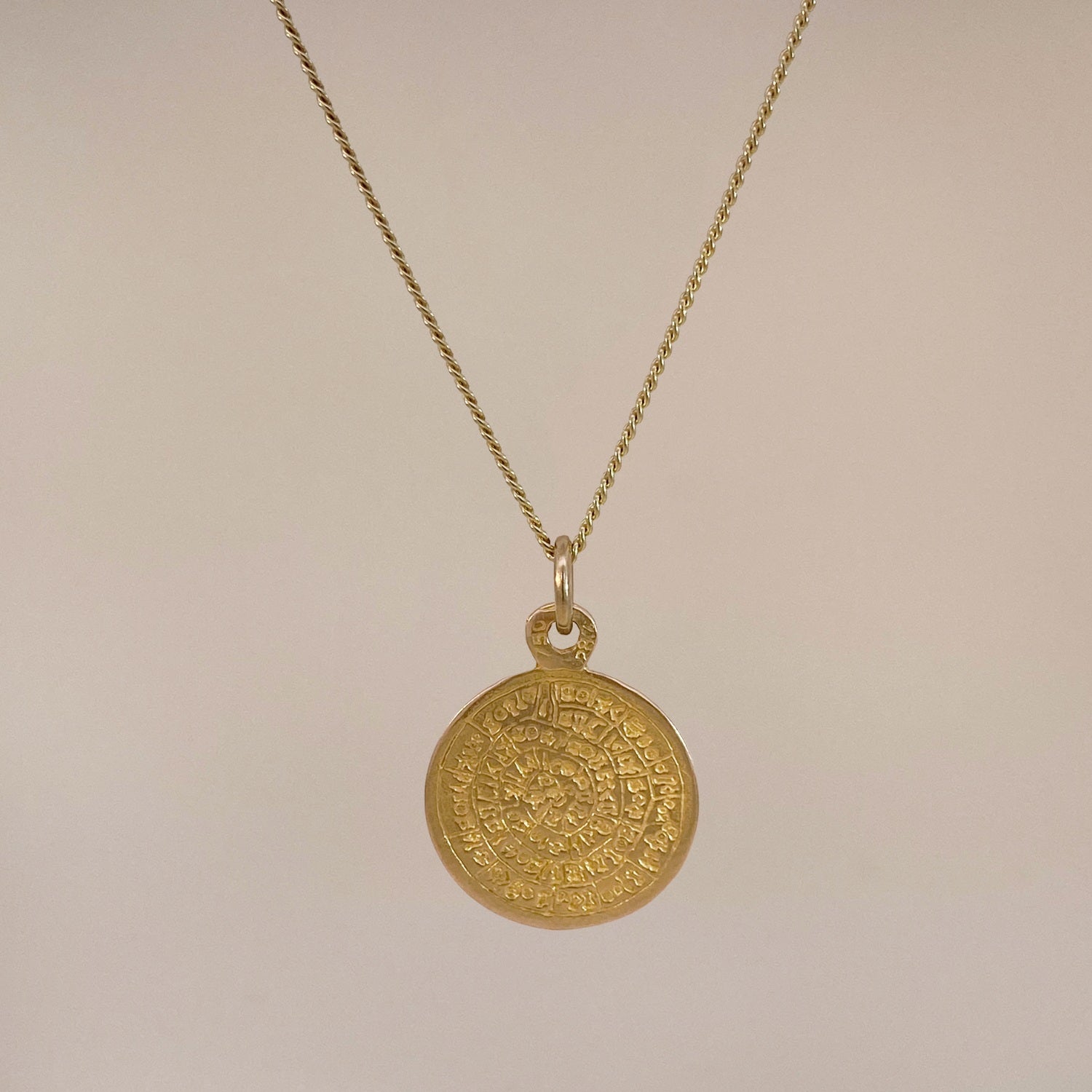 Vintage Golden Statement Ohm Coin Pendant