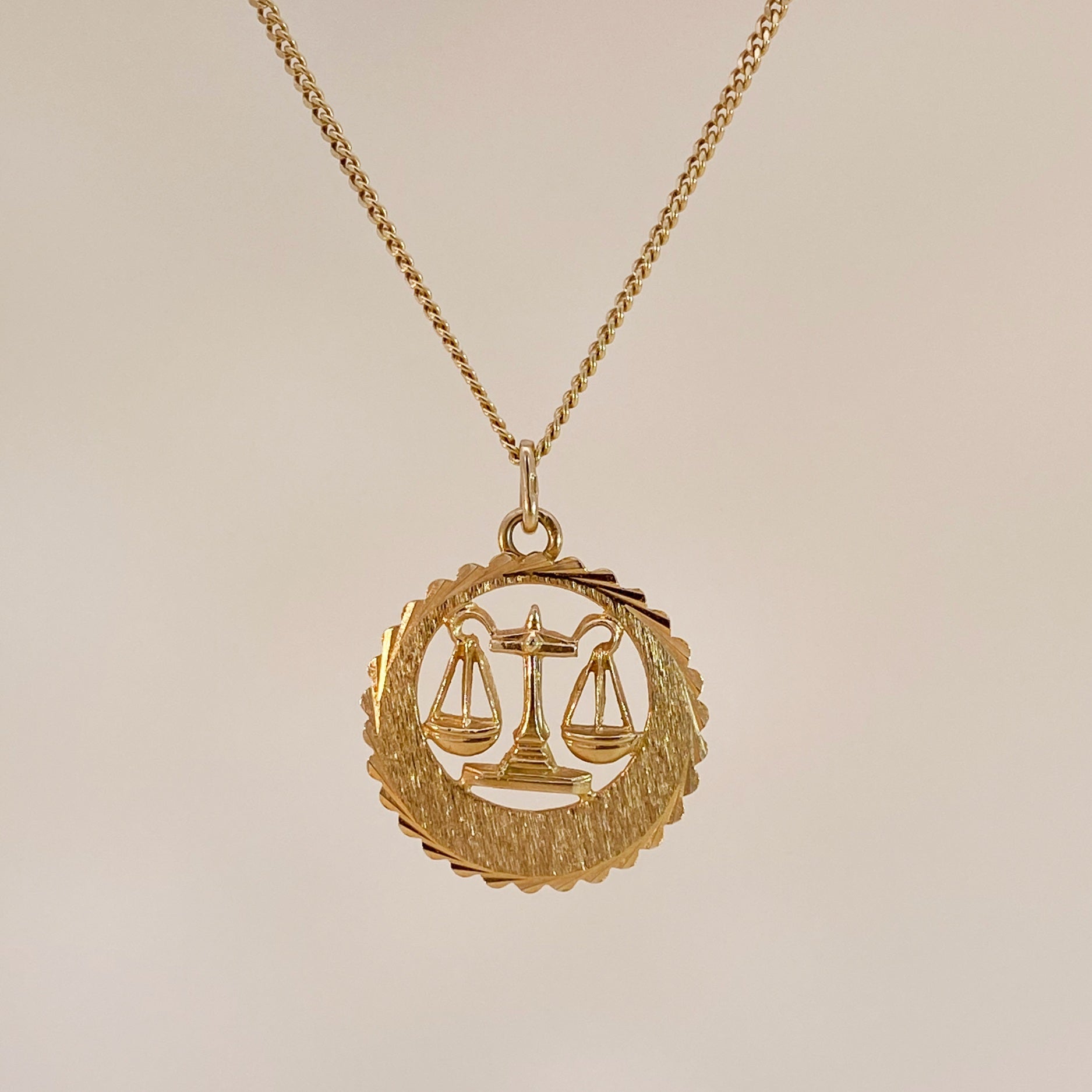 Vintage Libra Pendant Necklace