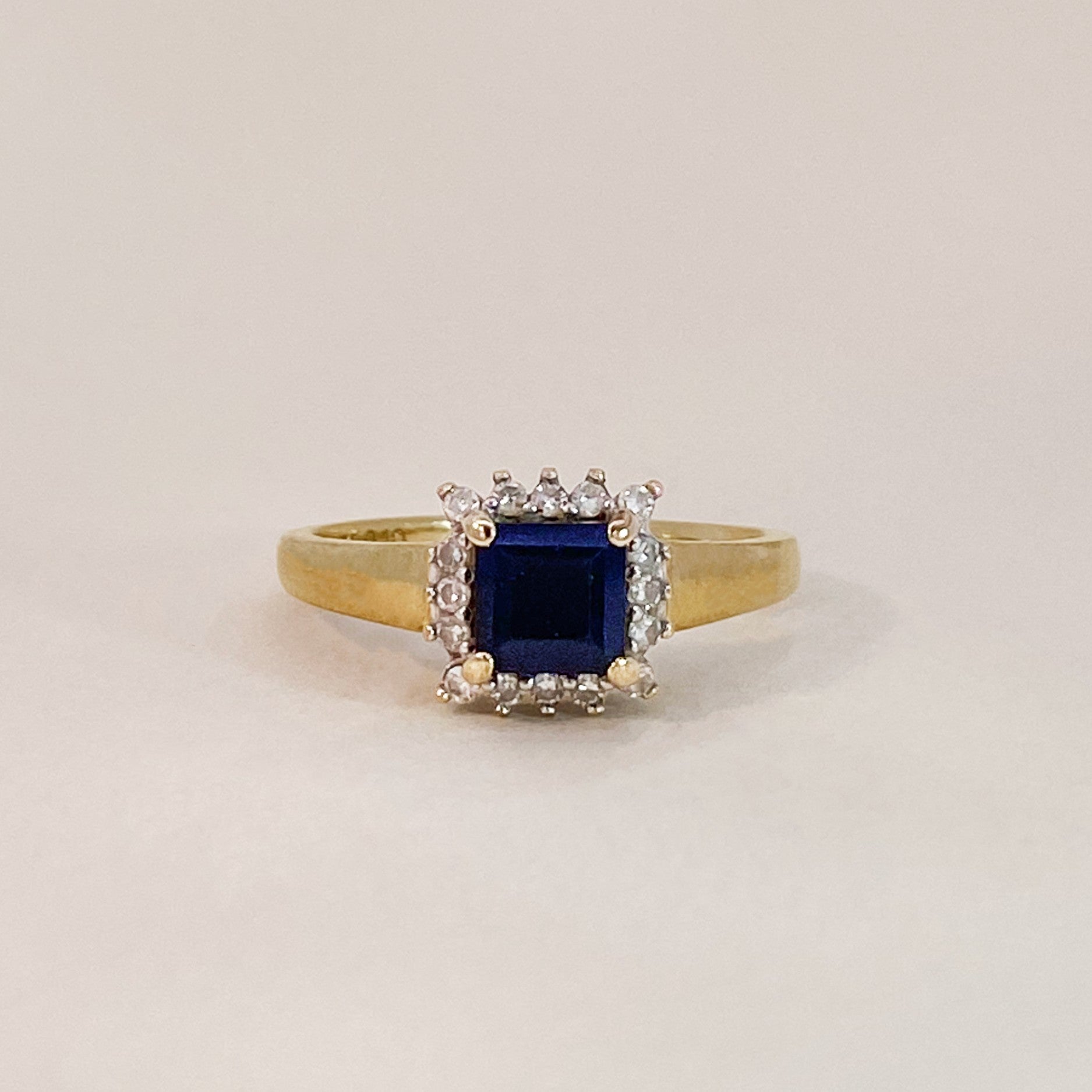 Vintage Vierkante Lady Di Ring