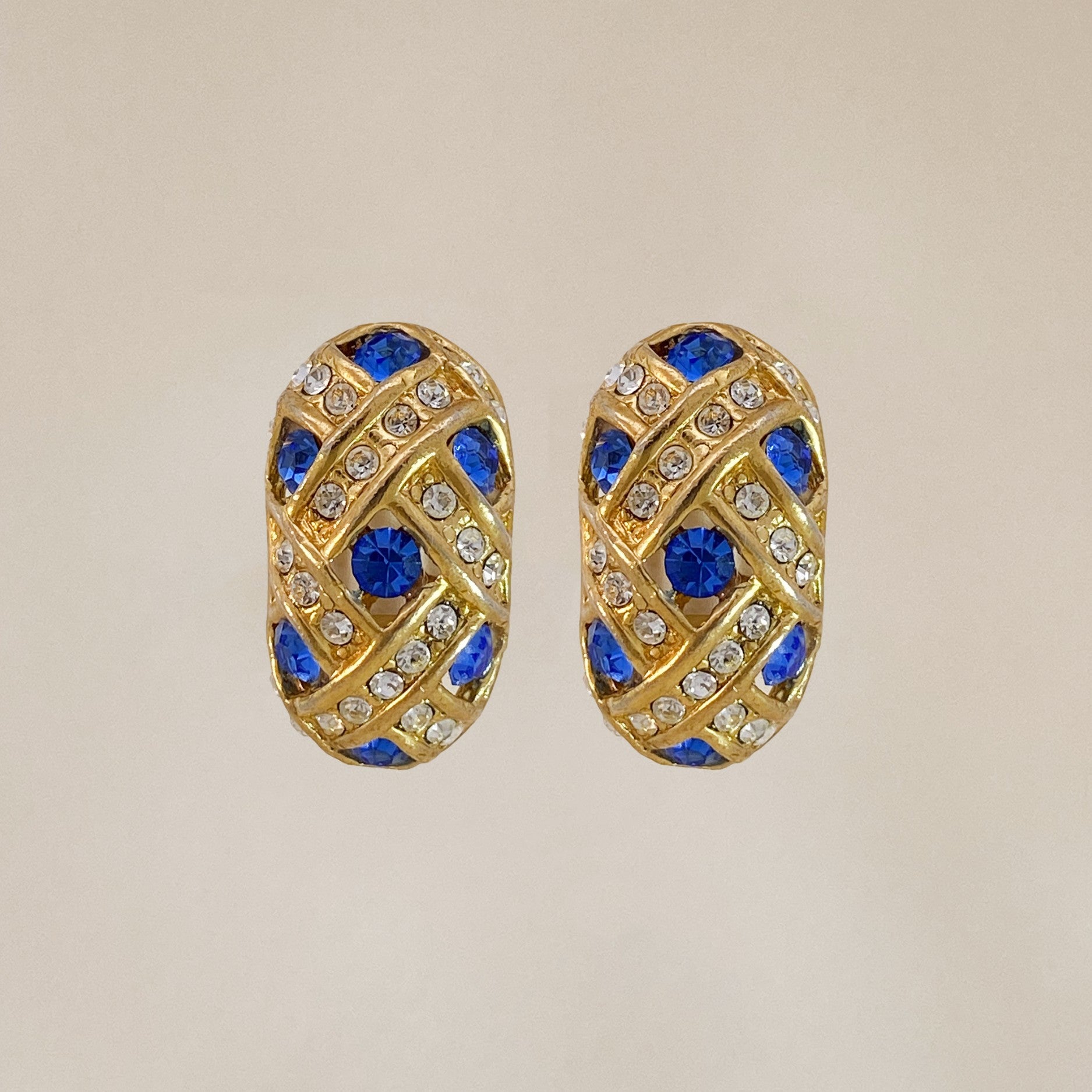 Vintage statement earrings blue