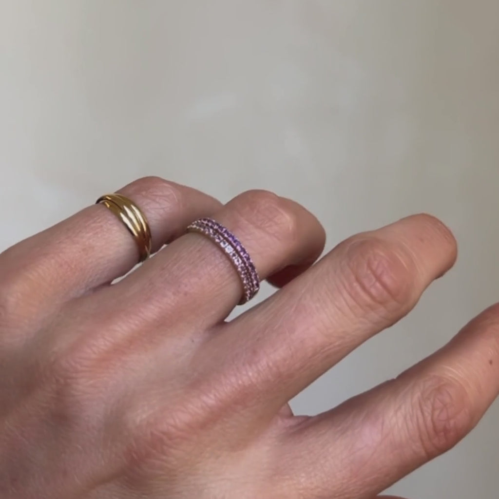 Purple Gemstone Ring Stack