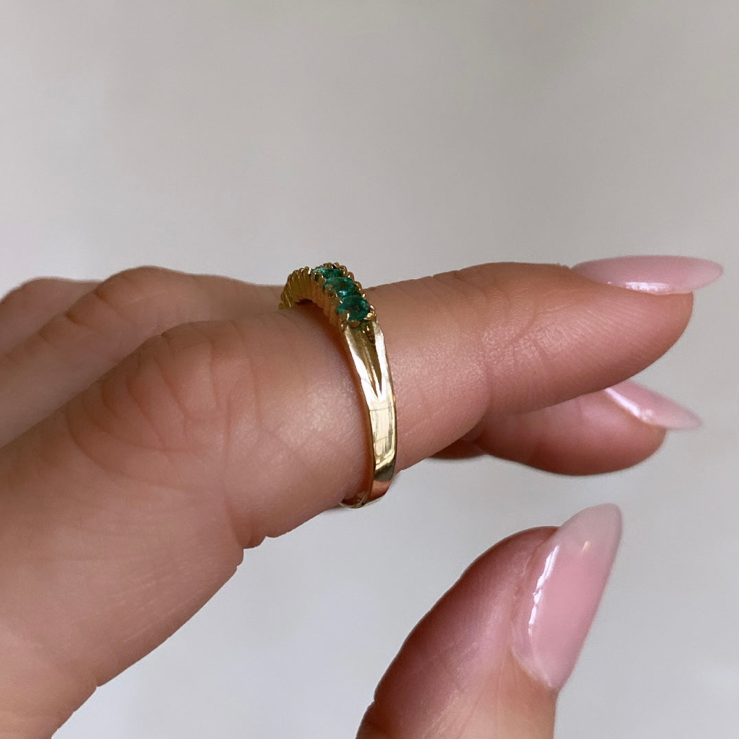 Emerald Row Ring