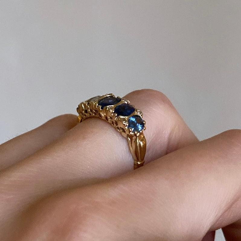 Venetian Sapphire Row Ring