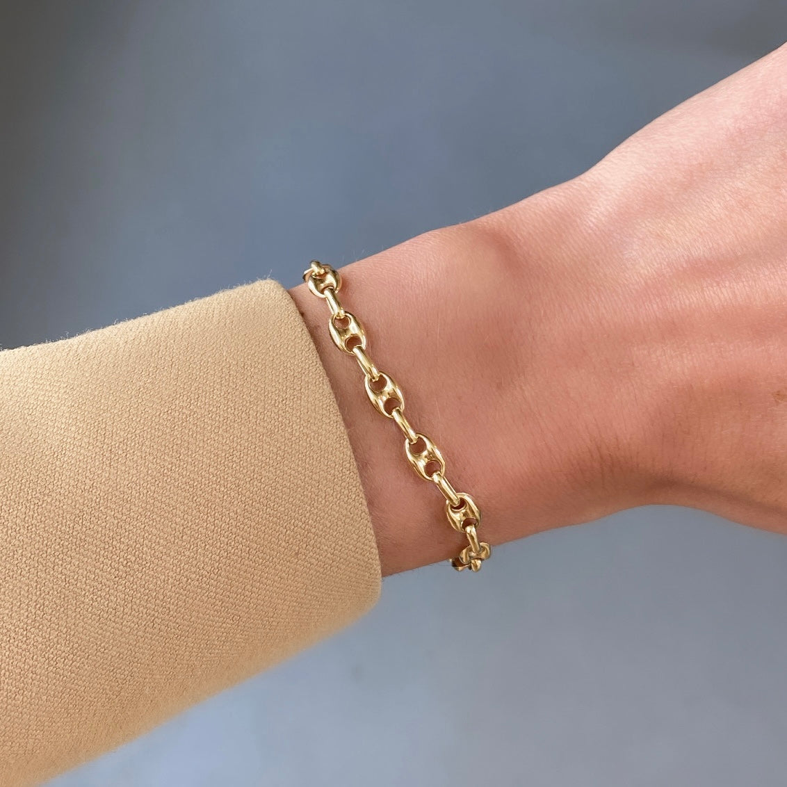 Solid Gold Coffee Bean Bracelet