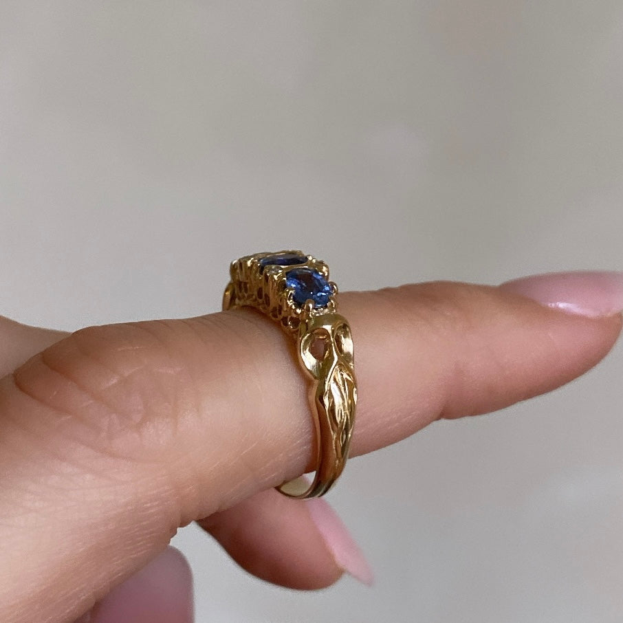 Royal Sapphire Trio Ring