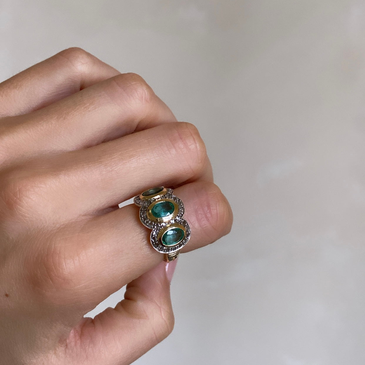 Emerald Trilogy Ring