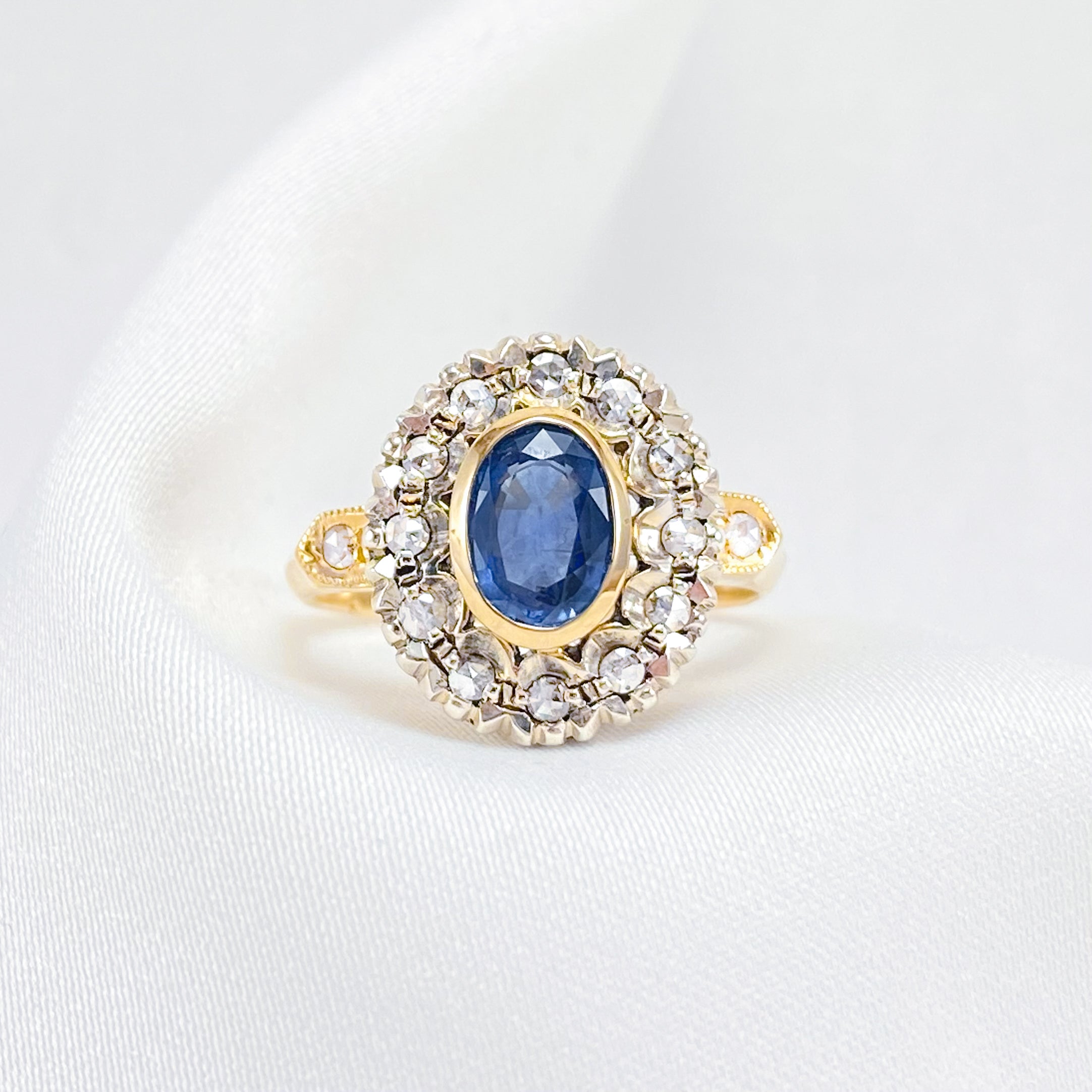 Sapphire & Diamond Lady Di Ring