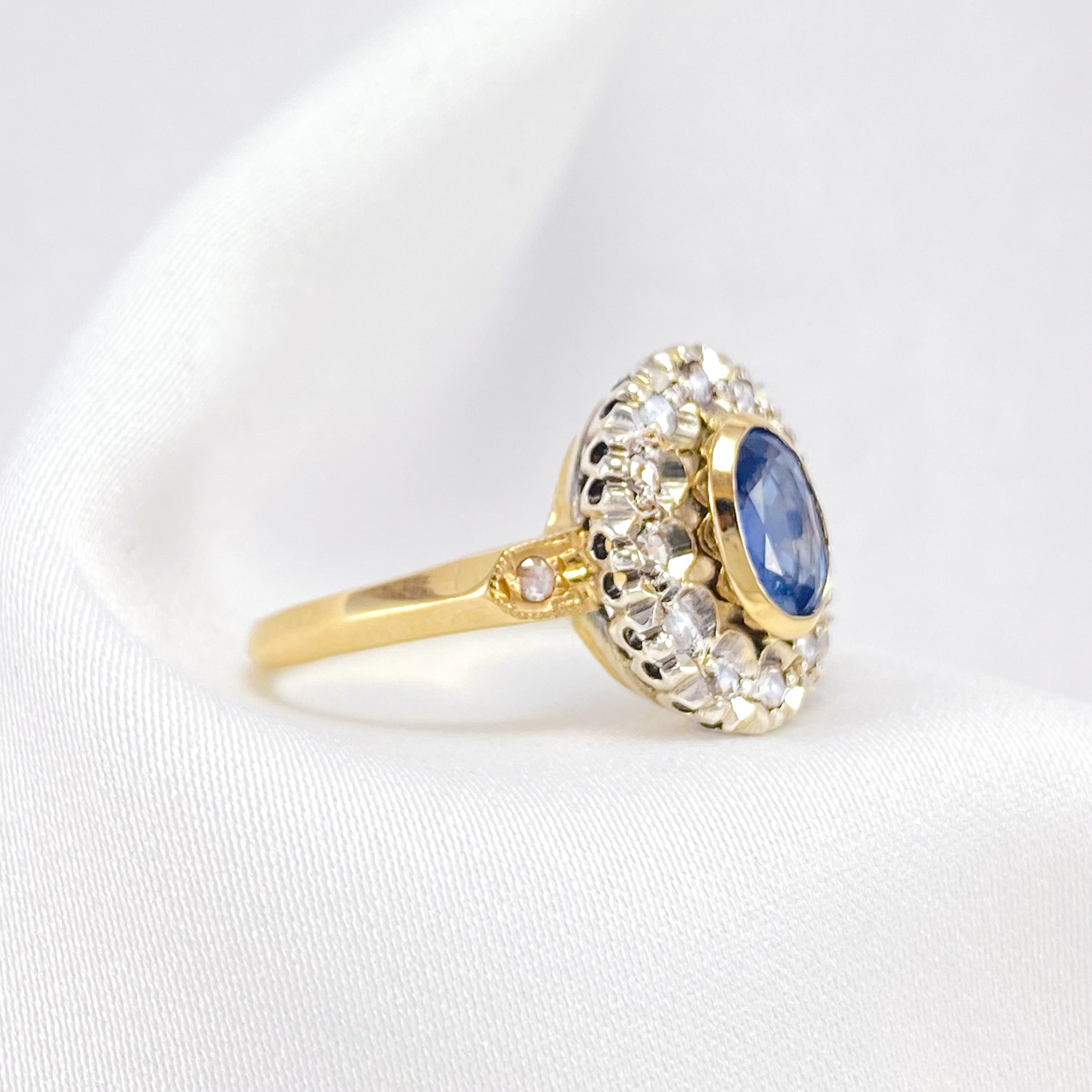 Sapphire & Diamond Lady Di Ring