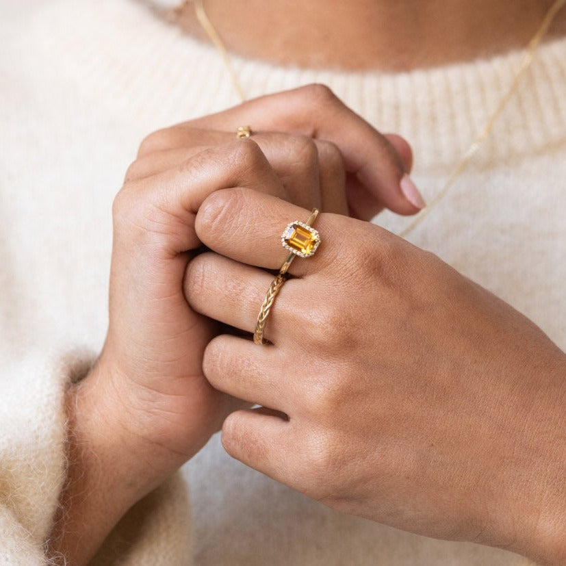 Citrine & Diamonds Beauty Ring